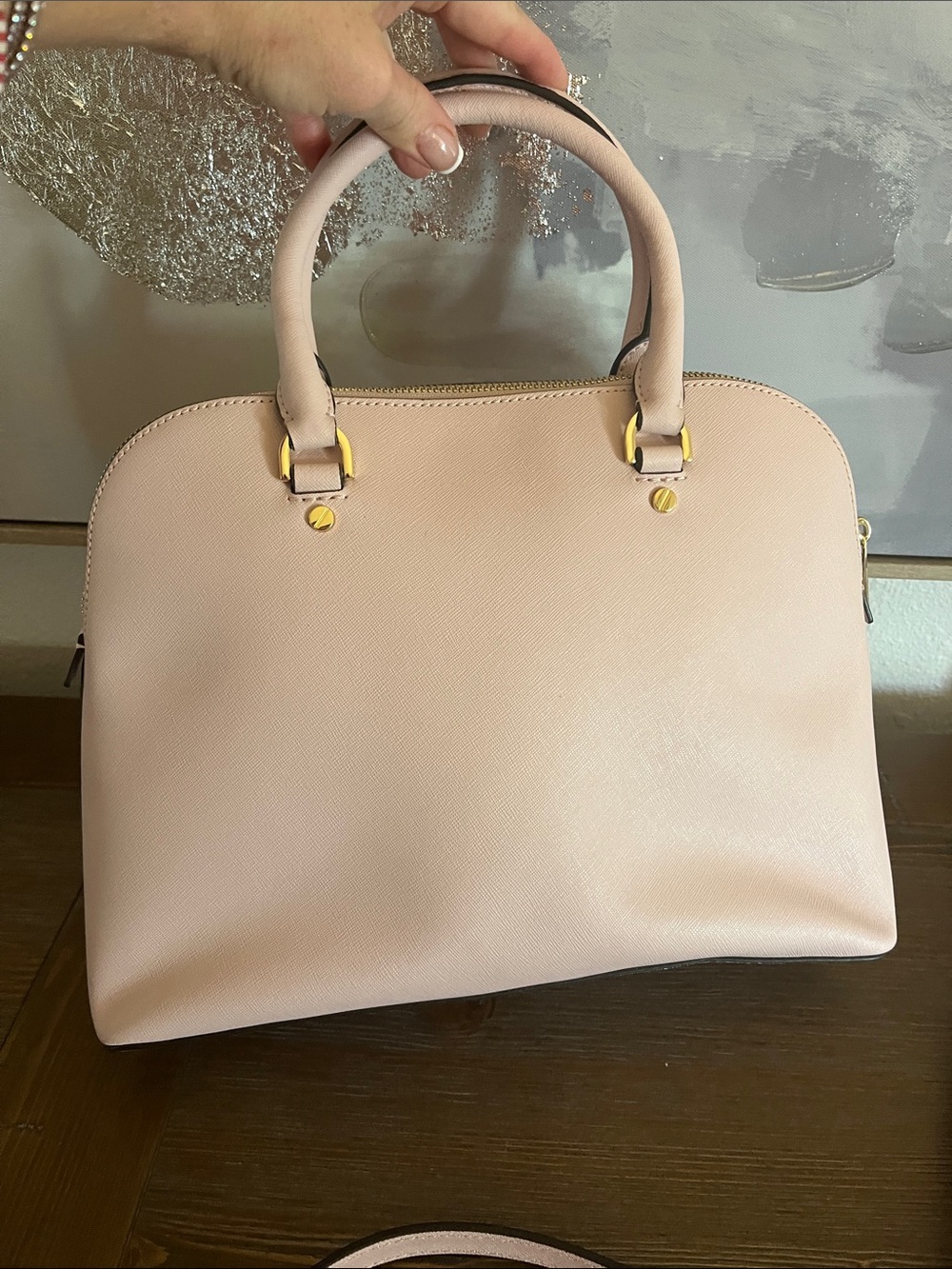 Michael Kors Light Pink Saffiano Dome Satchel with Gold Hardware - Picture 4 of 10